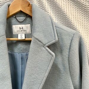 Halston Wool-Blend Dress Coat – Powder Blue